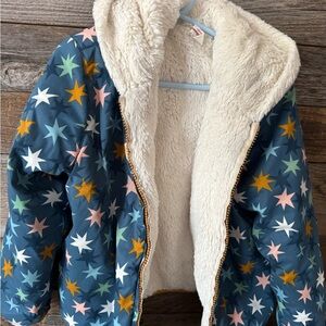 Hanna Andersson Cream Sherpa Jacket with Starry Lining